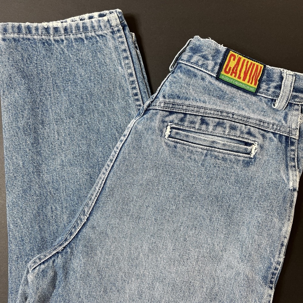 Vintage Calvin Klein Jeans Women's 11/12 Skinny‎ Retro Yellow Tag 80s Made USA